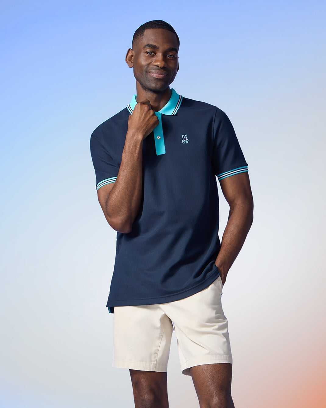 Polos Psycho Bunny Salina Pique Polo Shirt Bleu Marine Homme | LYQ-65295620